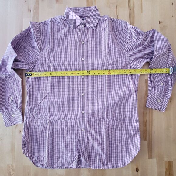 Polo Ralph Lauren Mens Button Up Casual Shirt Burgundy Check 15 1/2 32/33 Preppy - Picture 4 of 8